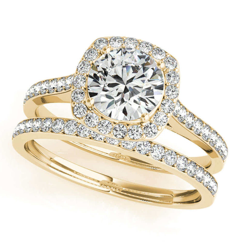  Halo Engagement & Wedding Band Set