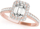 3/4 Carat Emerald Cut/Shape Halo Diamond