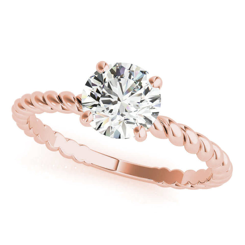 JewelMore 0.5 Carat & 1 Carat Certified 14K White Gold Diamond Solitaire Engagement Ring for women (I-J Color, I2-I3 Clarity)