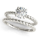 JewelMore 0.5 Carat & 1 Carat Certified 14K White Gold Diamond Solitaire Engagement Ring for women (I-J Color, I2-I3 Clarity)