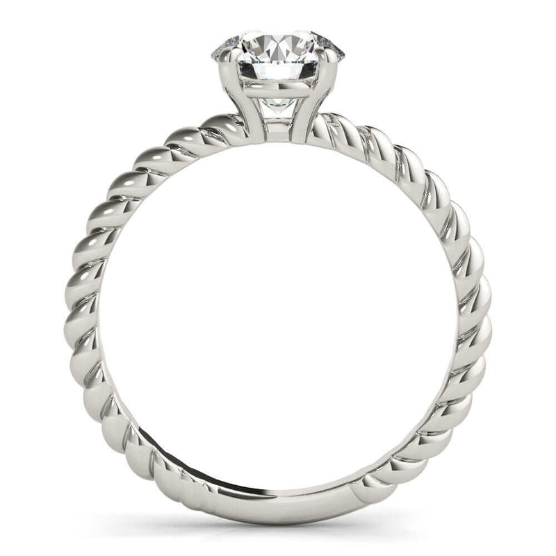 JewelMore 0.5 Carat & 1 Carat Certified 14K White Gold Diamond Solitaire Engagement Ring for women (I-J Color, I2-I3 Clarity)