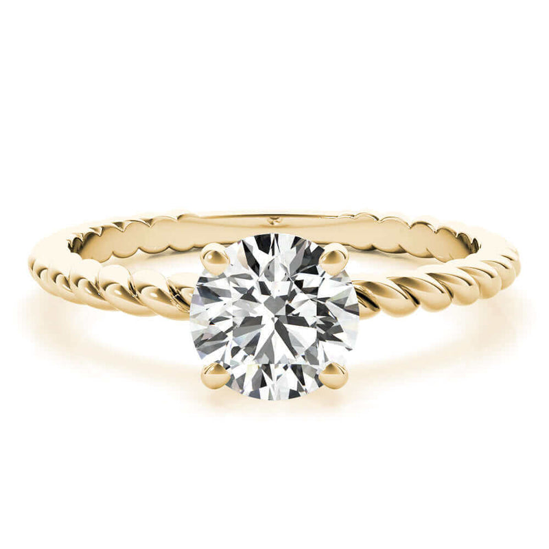 JewelMore 0.5 Carat & 1 Carat Certified 14K White Gold Diamond Solitaire Engagement Ring for women (I-J Color, I2-I3 Clarity)