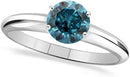 Blue Diamond Solitaire Ring