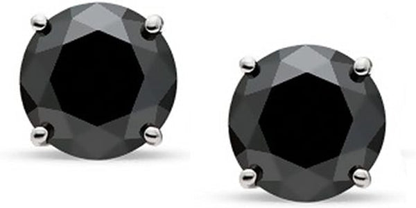 14K Gold Black Diamond Earring Studs