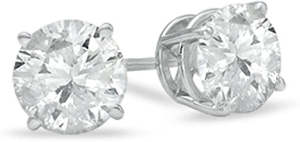 Round-Cut Diamond Stud Earrings