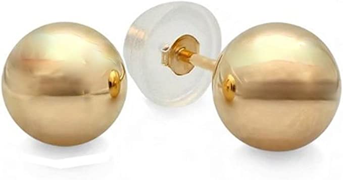 14K Yellow Ball Earrings
