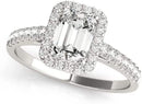 3/4 Carat Emerald Cut/Shape Halo Diamond