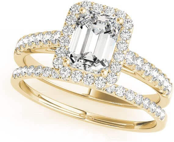 3/4 Carat Emerald Cut/Shape Halo Diamond