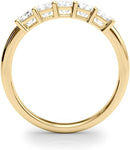 JewelMore 1 carat & 2 carat 14K Emerald Lab Grown Diamond Five Stone Anniversary Band for Women (F-G / VS-SI)