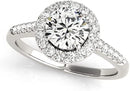 Halo Round Cut Antique Diamond Bridal Ring