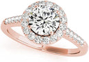 Halo Round Cut Antique Diamond Bridal Ring