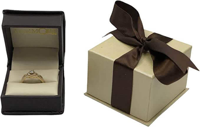 JewelMore Near 1/2 Carat Round Cut Diamond Solitaire Engagement Ring 14K White Gold 6 Prong (J-K, I2, 0.45 c.t.w) Very Good Cut