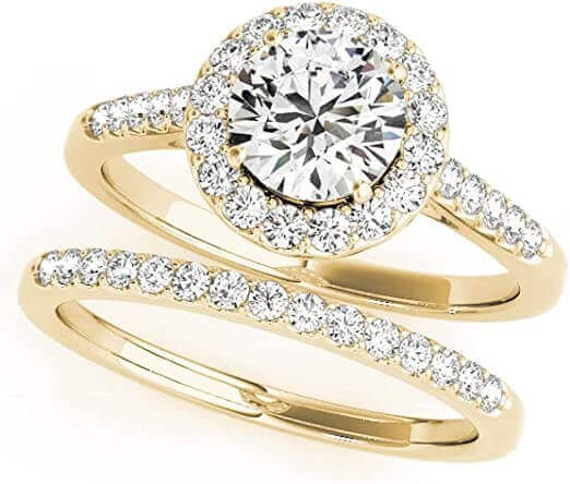 Halo Round Cut Antique Diamond Bridal Ring