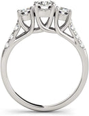 Halo Very Good Round Cut Classic Three-Stone Diamond