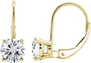 3/4CTW Round White Diamond Leverback Earrings
