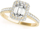 3/4 Carat Emerald Cut/Shape Halo Diamond