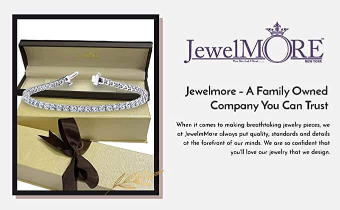 JewelMore Certified Classic Diamond Tennis Bracelet 14K White Gold Luxury Premium Collection (D-E Color VS1-VS2 Clarity)