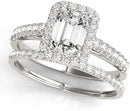 3/4 Carat Emerald Cut/Shape Halo Diamond