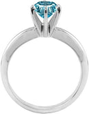 Blue Diamond Solitaire Ring