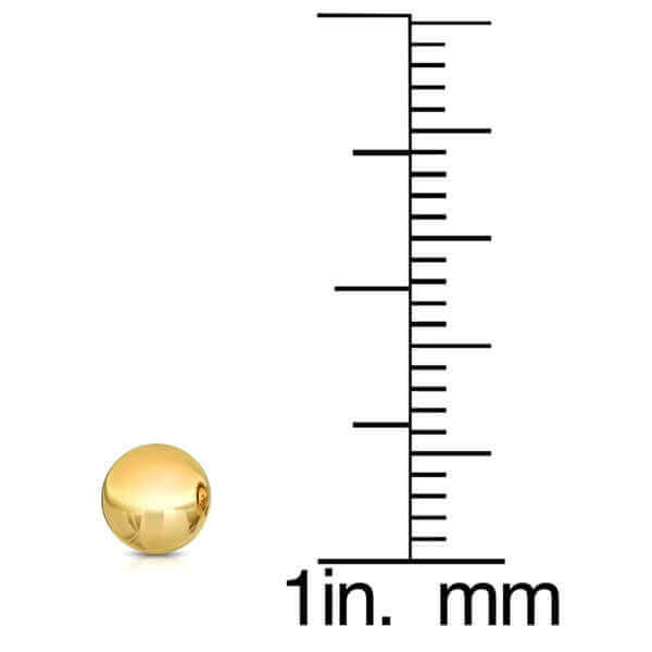 14K Yellow Ball Earrings High Polished 3MM - 10MM 14K with Silicone Protected Gold Pushbacks, SALE, JewelMORE.com  - JewelMORE.com