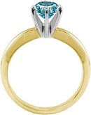 Blue Diamond Solitaire Ring