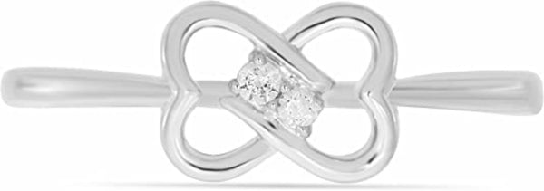 Two Stone Heart to Heart Bond Together Diamond