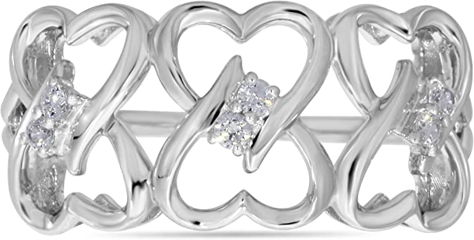 Two Stone Heart to Heart Bond Together Diamond Ring 