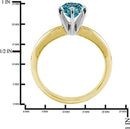Blue Diamond Solitaire Ring