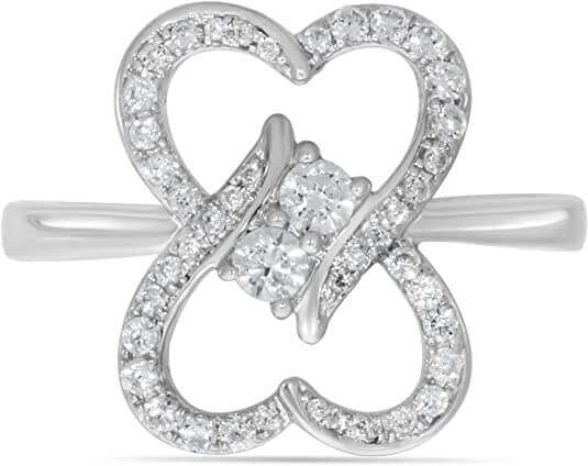 Two Stone Heart to Heart Bond Together Diamond Ring