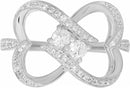 Two Stone Heart to Heart Bond Together Diamond Ring