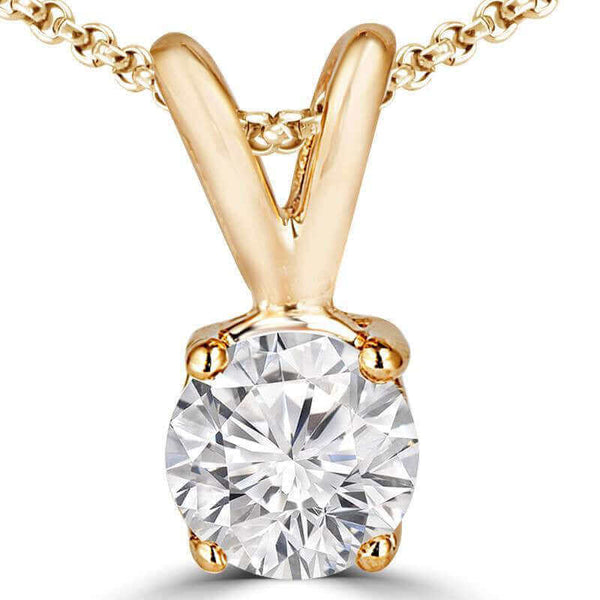 3/4 Carats Solitaire Diamond Pendant With Chain GH/SI1-SI2 14K  Yellow Gold or White Gold, PENDANTS, JewelMORE.com  - JewelMORE.com