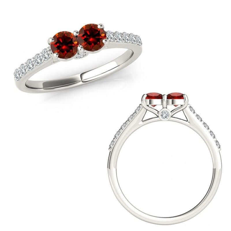I Love Us™  Two-Stone Ring 3/4 ct tw Diamonds 14K White Gold  "My Best friend is My true love™", Two Stone Ring, JewelMORE.com  - JewelMORE.com