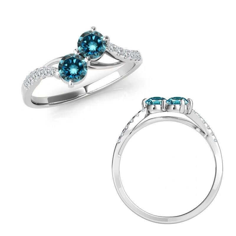 I Love Us™  Two-Stone Ring 1/2ct tw Diamonds 14K White Gold  "My Best friend is My true love™", Two Stone Ring, JewelMORE.com  - JewelMORE.com