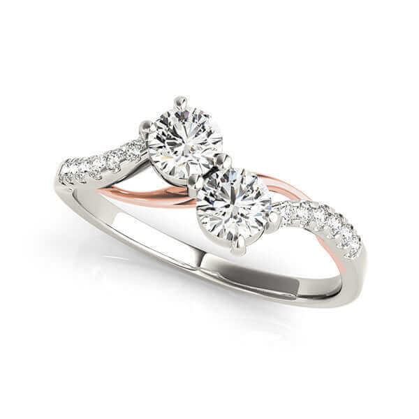 I Love Us™  Two-Stone Ring 1/2ct tw Diamonds 14K White Gold  "My Best friend is My true love™", Two Stone Ring, JewelMORE.com  - JewelMORE.com