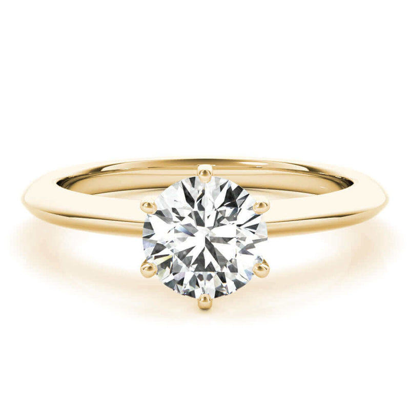 JewelMore Certified 1.00 Carat Diamond, Prong Set 14K Rose White & Yellow Gold Lab Grown Diamonds Solitaire Engagement Ring Diamond Quality (G-H, VS-SI1) by Revival Diamonds