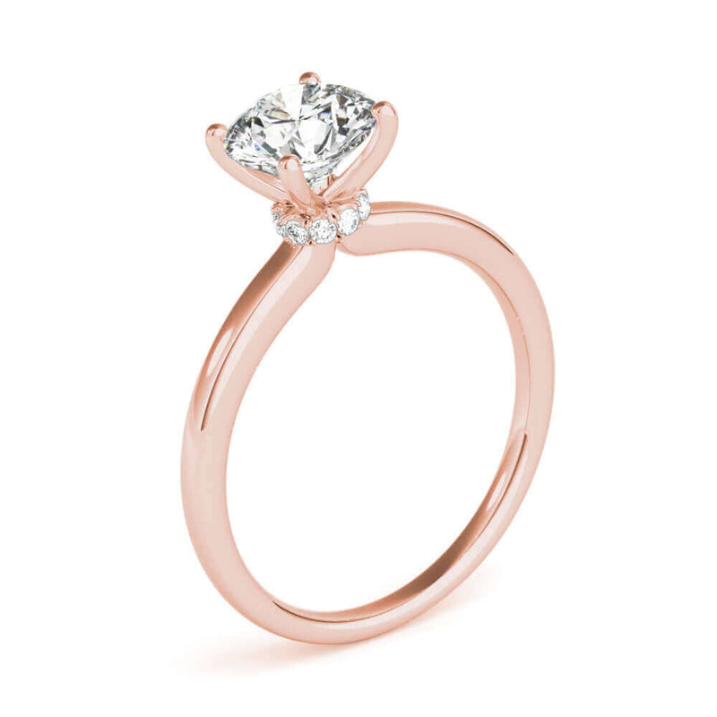 Halo Solitaire Round Cut Diamond Engagement Ring