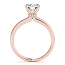 JewelMore 0.5 Carat & 1 Carat Certified 14K White Gold Hidden Halo Solitaire Round Cut Diamond Engagement Ring for Women ( I-J Color, I2-I3 Clarity)