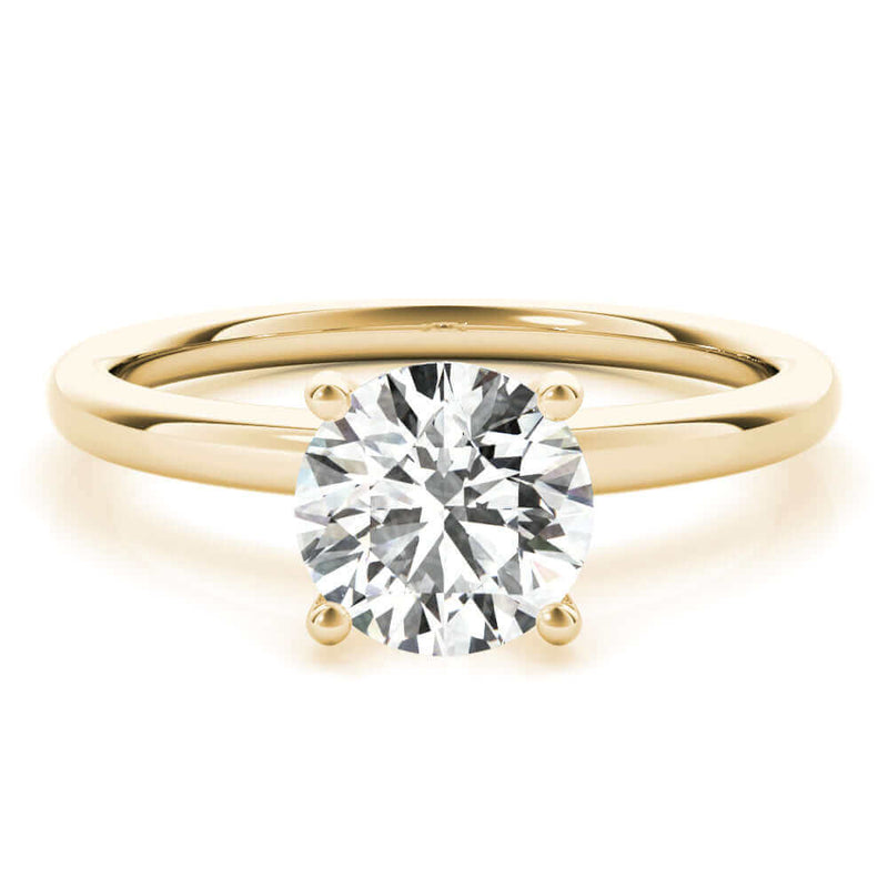 JewelMore 0.5 Carat & 1 Carat Certified 14K White Gold Hidden Halo Solitaire Round Cut Diamond Engagement Ring for Women ( I-J Color, I2-I3 Clarity)