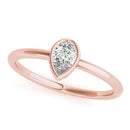 1/3 CT. Certified Pear-Shape Diamond Bezel-Set Solitaire Engagement Ring