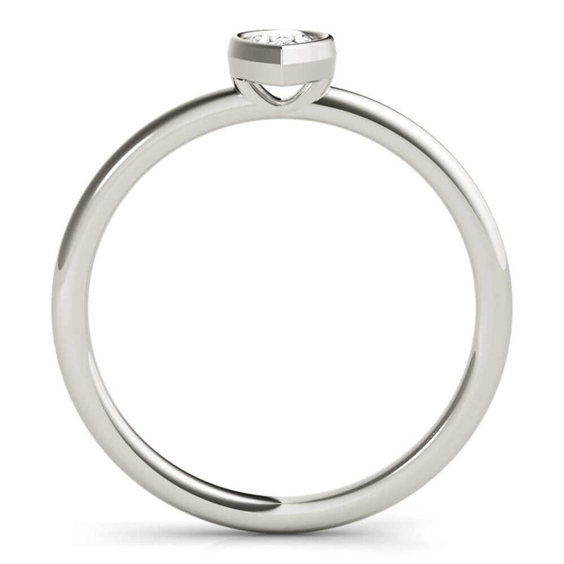 JewelMore 1/3 CT. Certified Pear-Shape Diamond Bezel-Set Solitaire Engagement Ring in 14K Gold H-I / VS2-SI1) / from our Luxury Collection