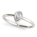 1/3 CT. Certified Pear-Shape Diamond Bezel-Set Solitaire Engagement Ring