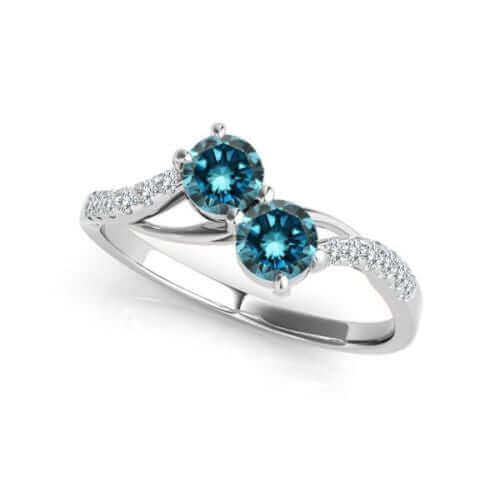 I Love Us™  Two-Stone Ring 1/2ct tw Diamonds 14K White Gold  "My Best friend is My true love™", Two Stone Ring, JewelMORE.com  - JewelMORE.com
