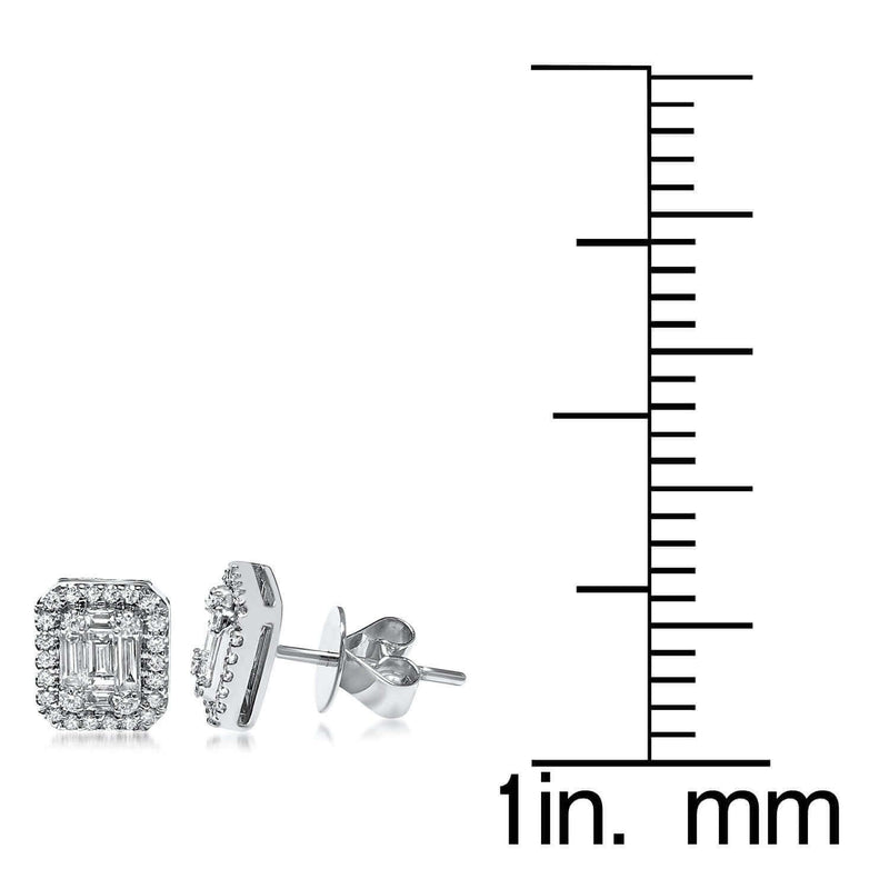 White Gold Halo Stud Earring