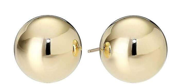 JewelMore 14-Karat Solid Gold Ball Stud Earrings 6MM, EARRINGS, JewelMORE.com  - JewelMORE.com