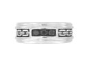 Sterling Silver Textured Band Ring for Men