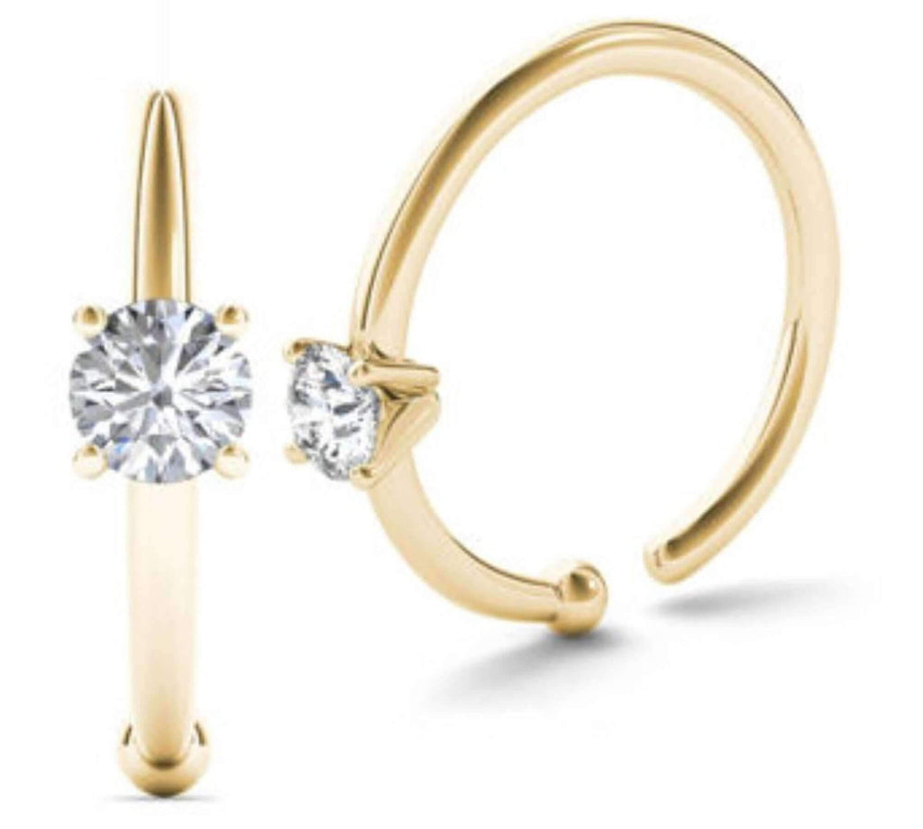 Best Diamond Nose Hoop Ring 14K Gold