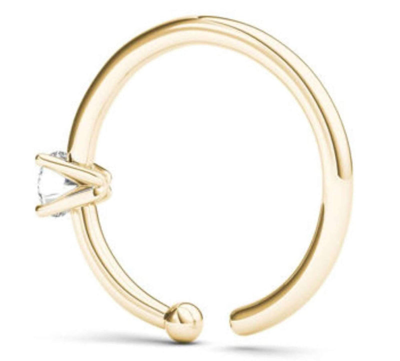 Diamond Nose Ring Hoop