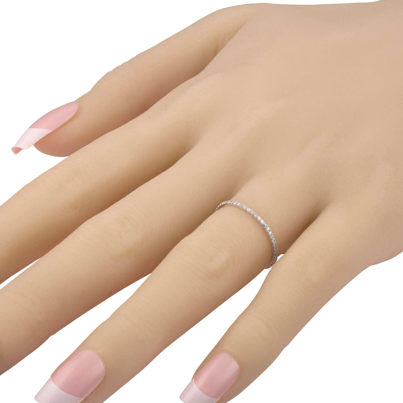 Gold Dainty Half Band Natural Diamond Wedding Anniversary Ring