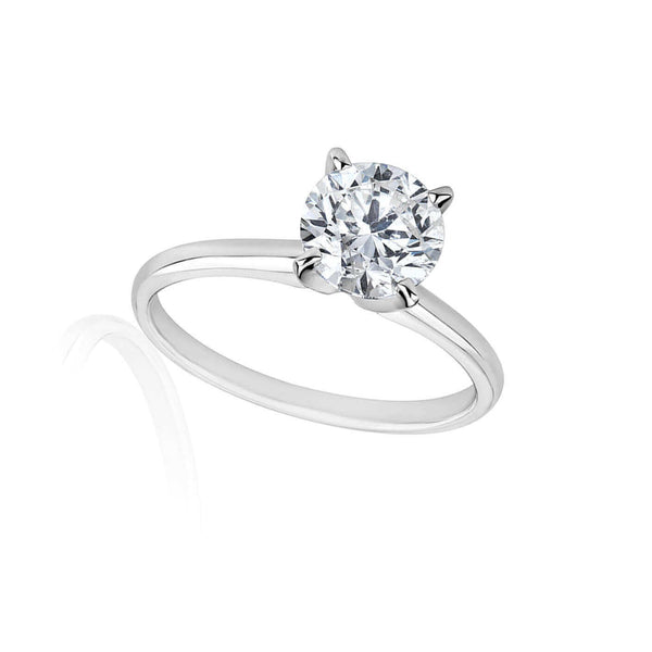 3/4 Carats Solitaire Diamond Engagement Ring GH/I1-I2 14K Yellow Gold & White Gold, Engagement, JewelMORE.com  - JewelMORE.com