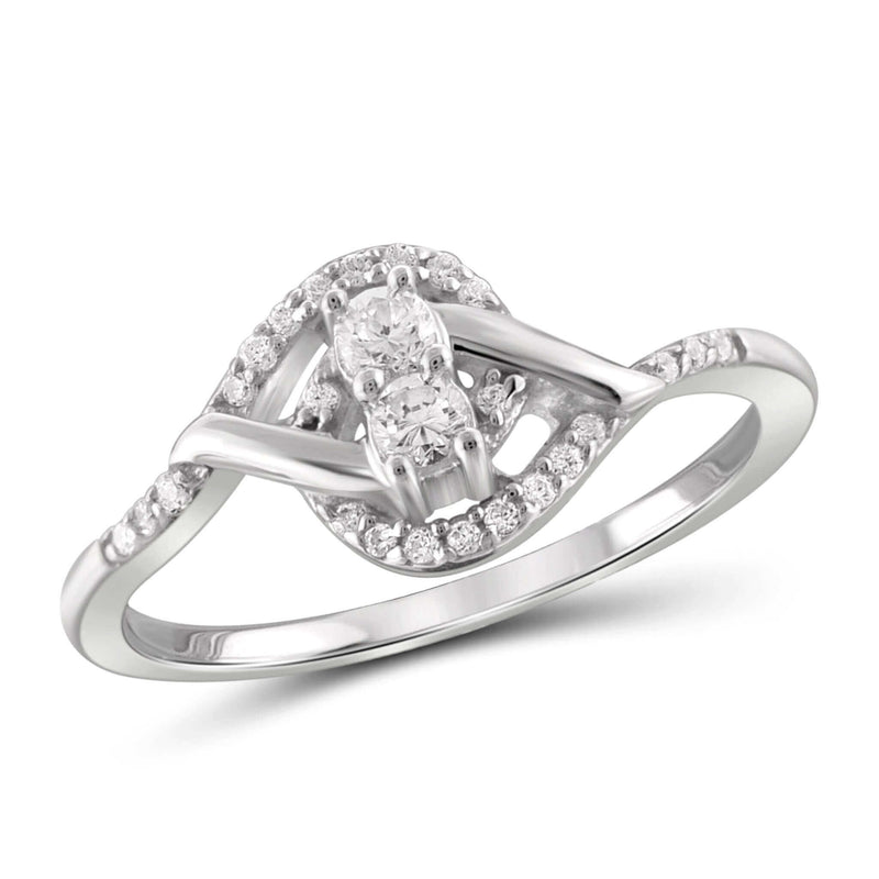 I Love Us™ Two-Stone Ring 1/5ct tw Diamonds 14K White Gold or Yellow Gold  "My Best friend is My true love™", SALE, JewelMORE.com  - JewelMORE.com